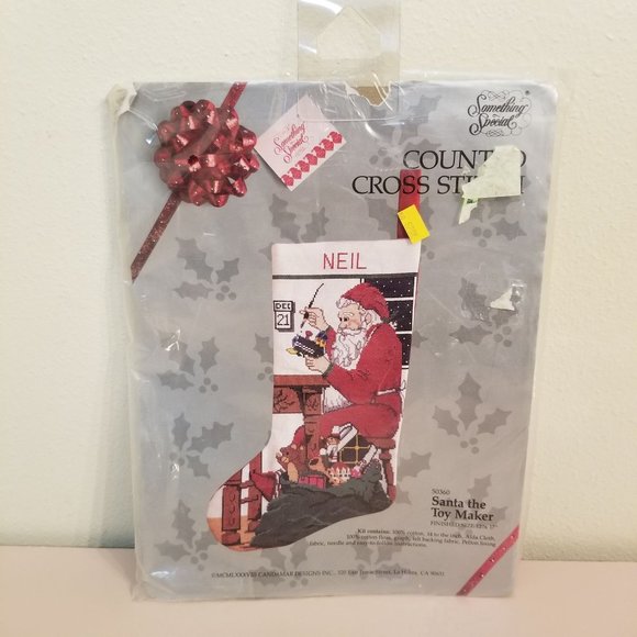Candamar Something Special Counnted Cross Stitch Kit Santa Toy Maker 50360